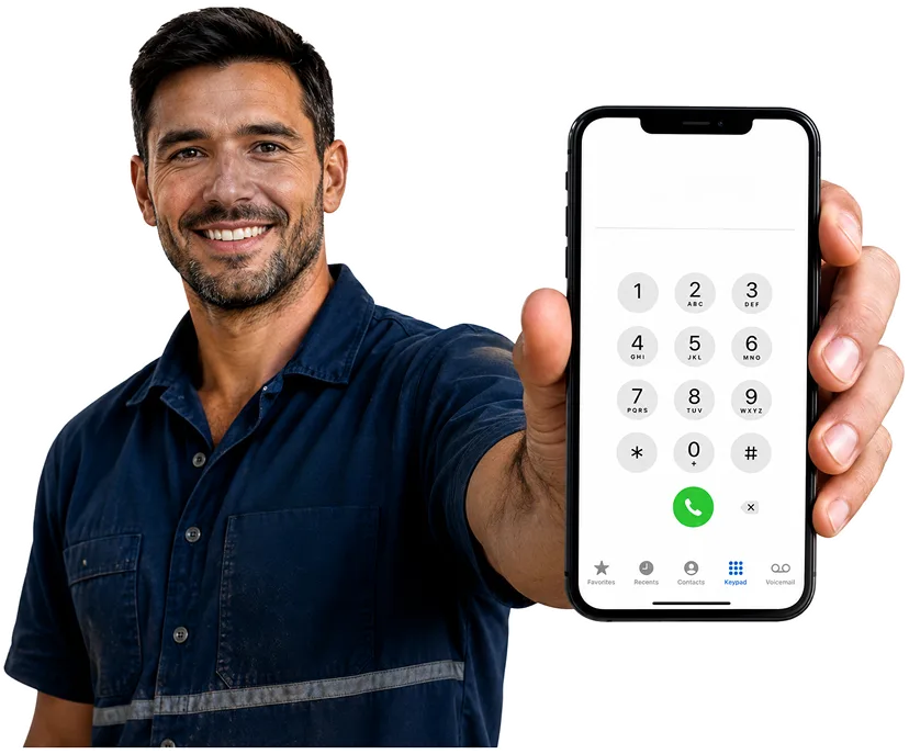 Our plumber taking a booking call for Ryde